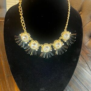 Elegant Gold and Black Statement Necklace